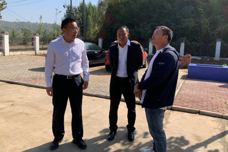 饭坡镇领导视察环湖污水处理厂